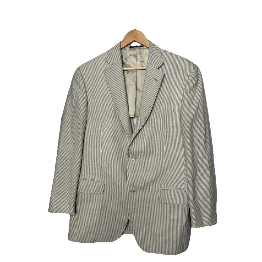 Jack Victor Blazer Mens 40 Reg Brown Wool Silk Linen Sport Coat Classic Preppy